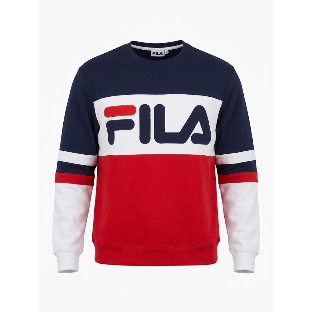Fila Sweatshirt Womens L Navy Red Colorblock Crewneck Retro 90s Streetwear Logo